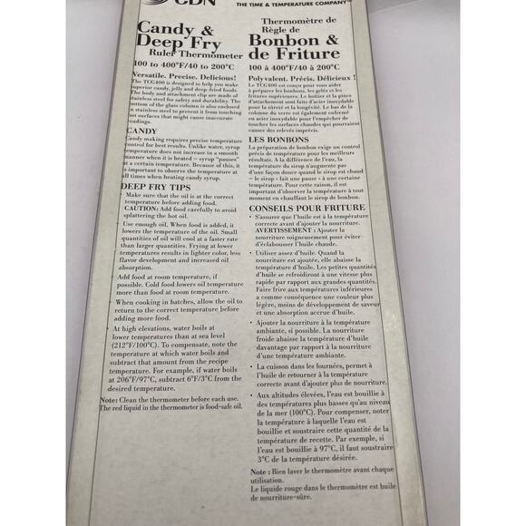 CDN Candy and Deep Fryer Ruler Style Thermometer TCG 400 NIP - Picture 6 of 6